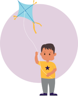 Little boy holding a kite illustration, frequently asked questions, STARBORN-1 Study, children, lymphatic malformations